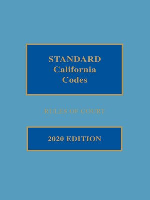 cover image of Standard California Codes: Rules of Court